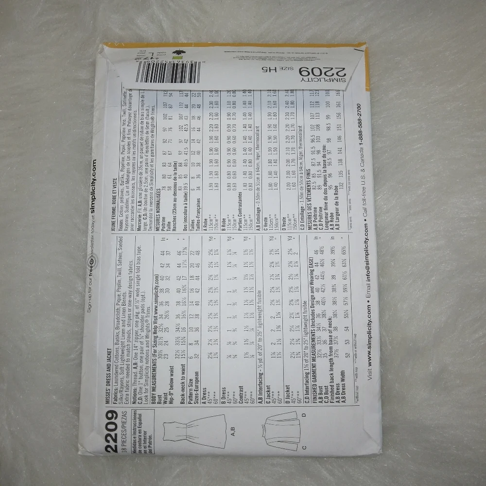 SIMPLICITY 2209 Sz 6-14 Lisette Sew Your Style Passport Dress and Jacket